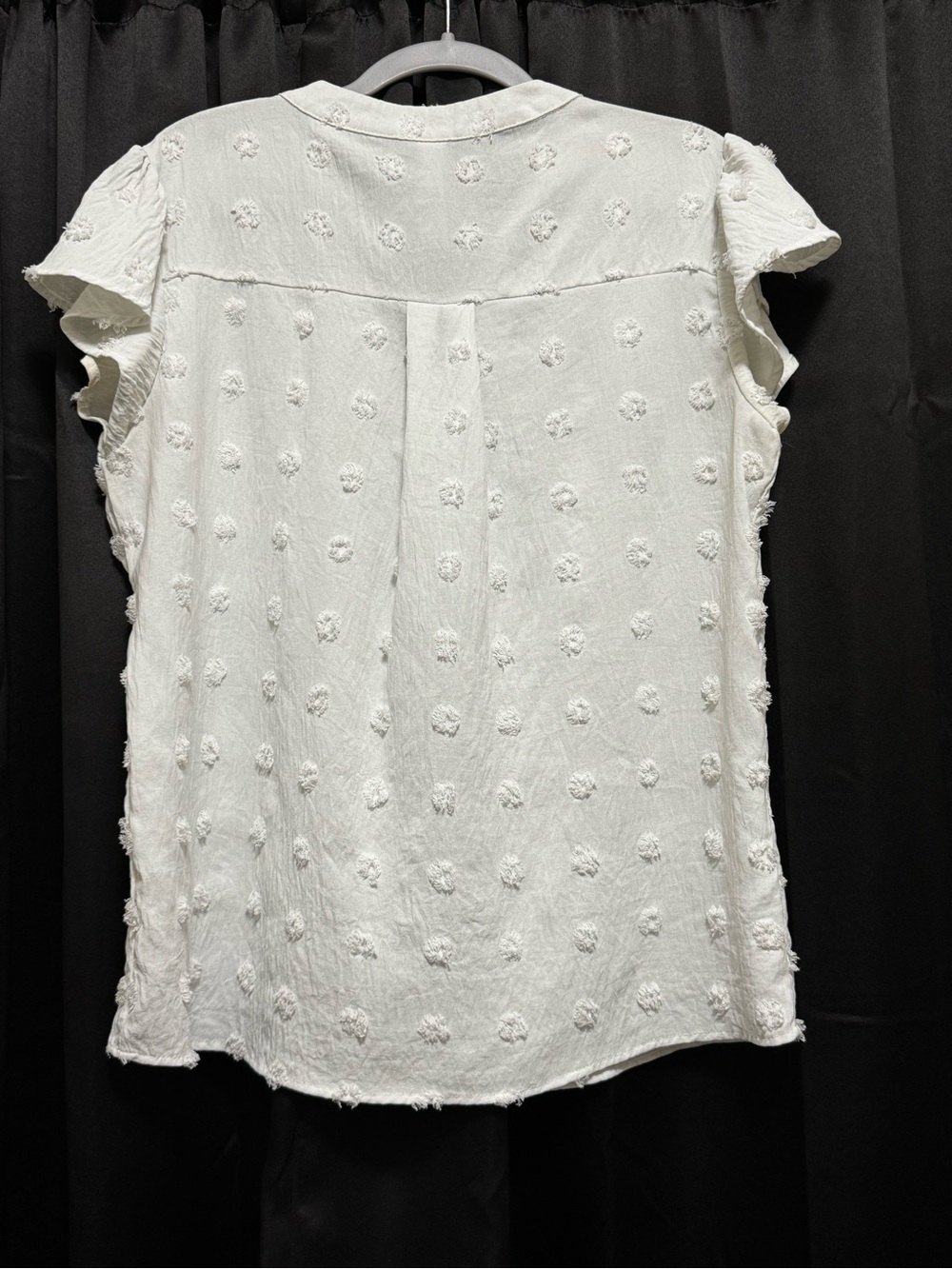 Textured White Cap Sleeve Tunic Top